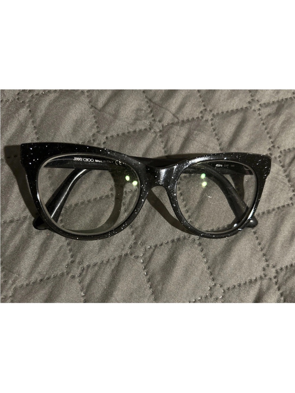 Jimmy Choo JC 278 Black Glitter Cat-Eye Italian Optical Eyeglass Frame Only